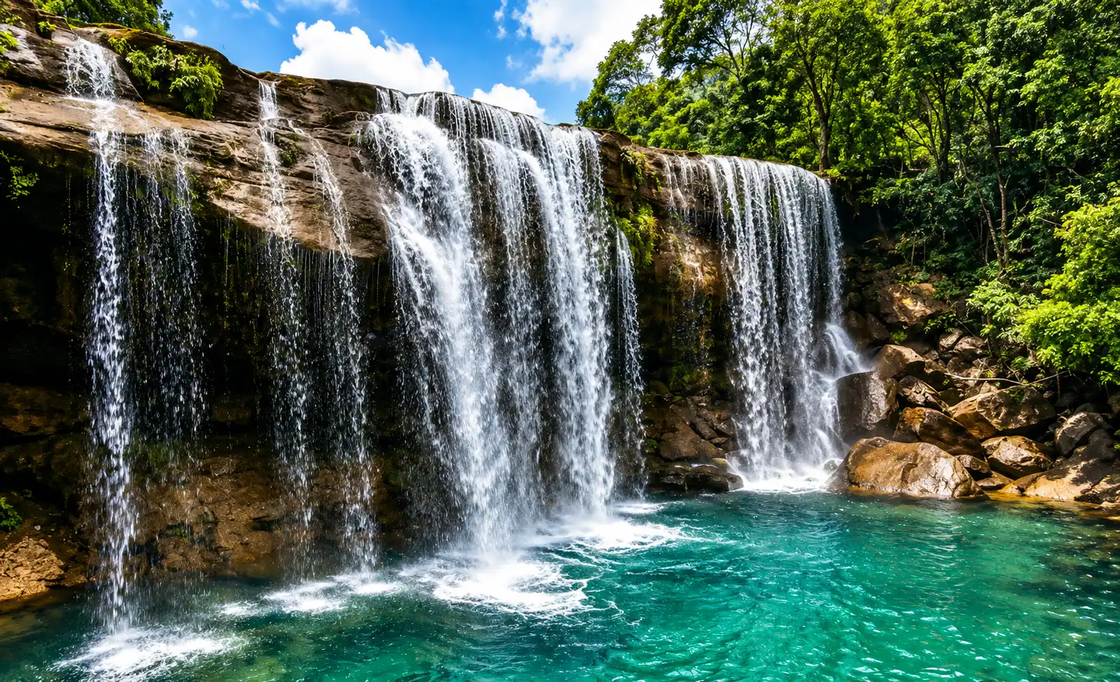 A view of the Krangsuri Falls in Meghalaya